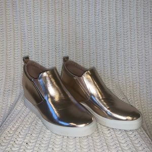 Rose Gold Sneaker Wedges